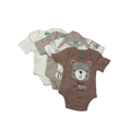 Tiny Baby - Cream & Brown Bear Set Of Four Bodysuits - Ackermans