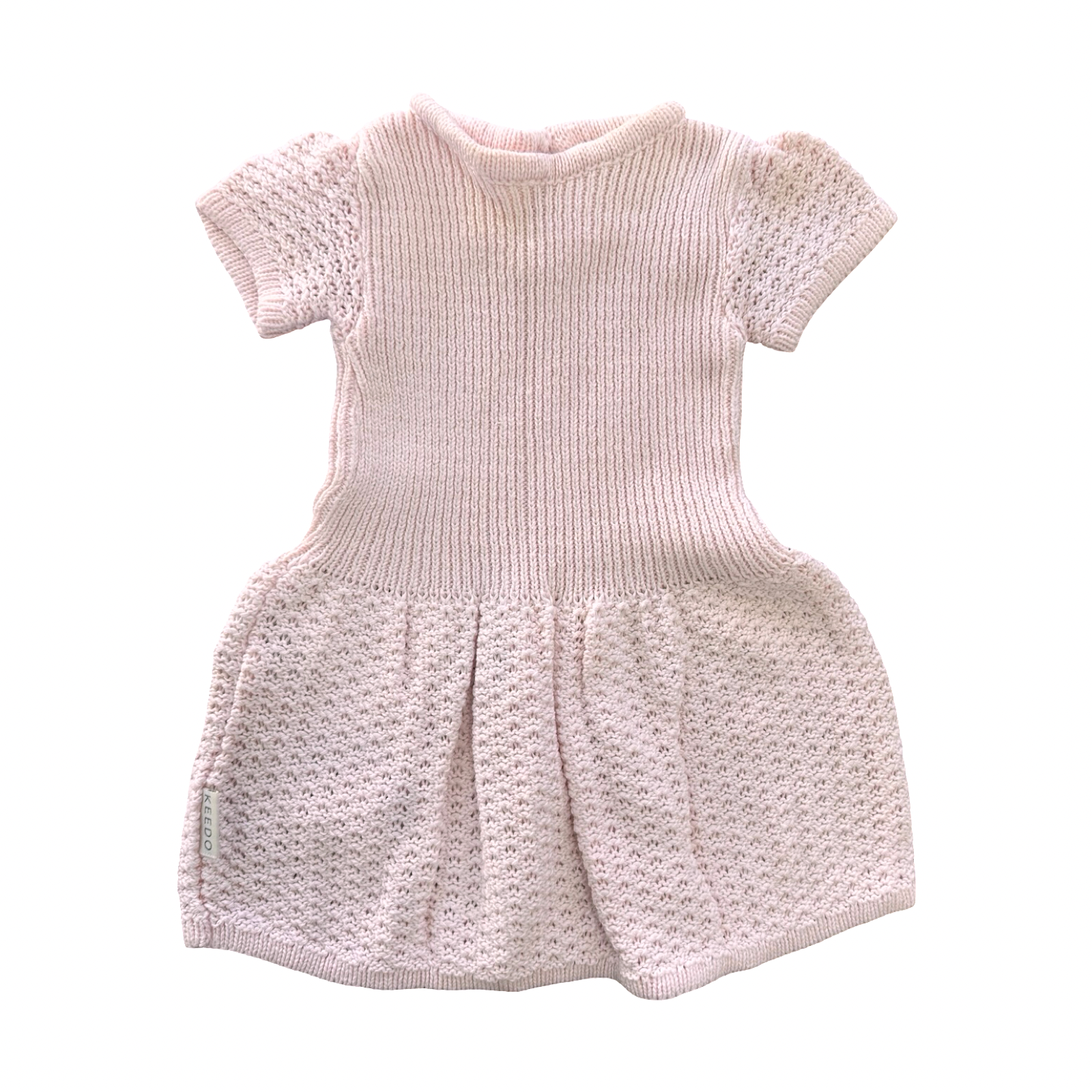 0-3M Pink Knitted Baby Girl Dress - Keedo