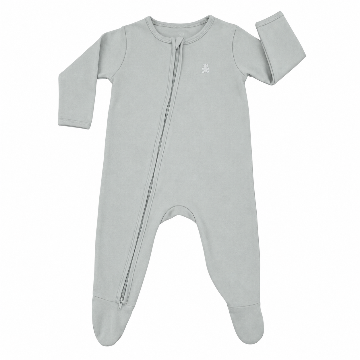 6-12M Khaki Green Zipper Cotton Babygrow - Woolworths