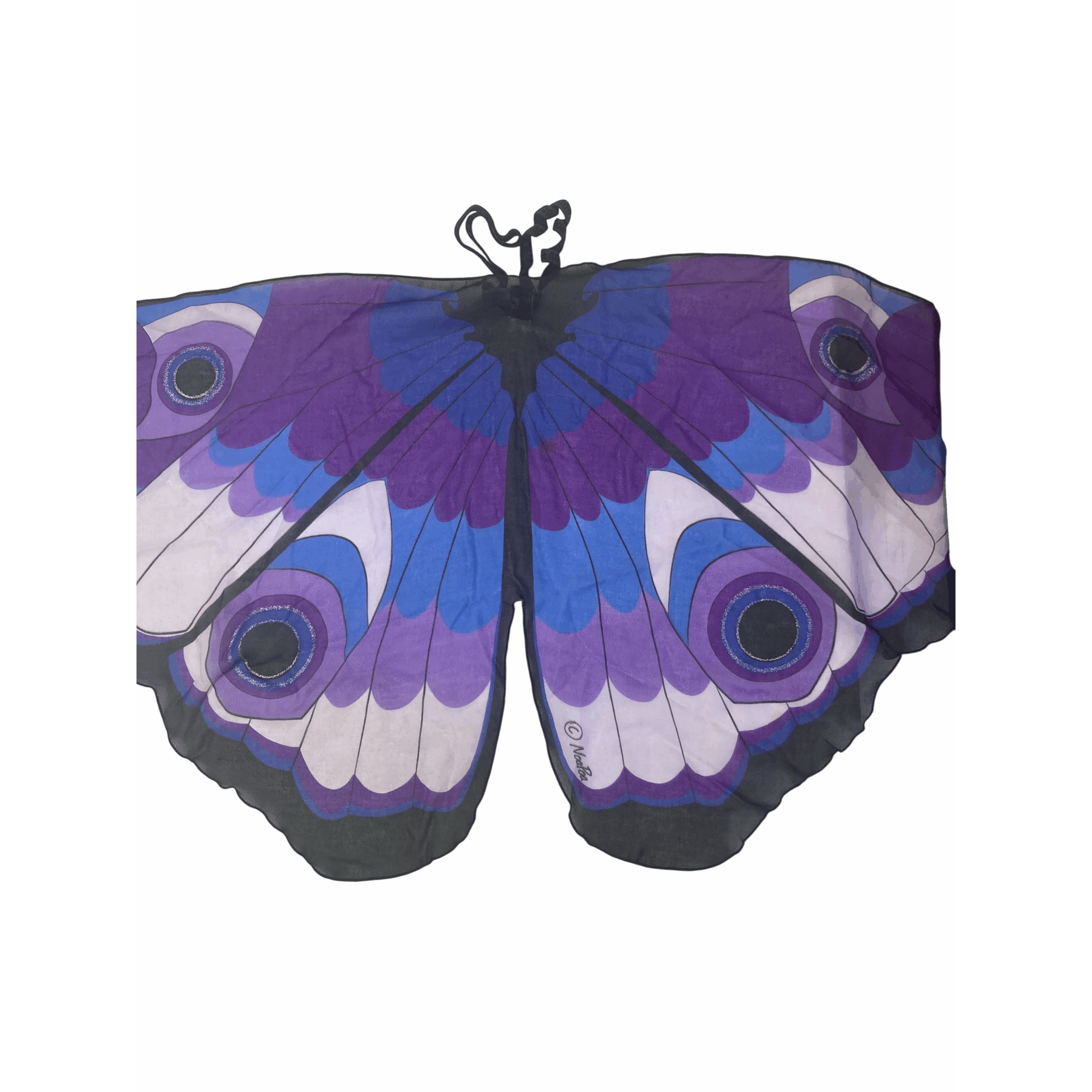 One Size - Purple-Blue Butterfly Chiffon Wings - Dreamy Dress Ups