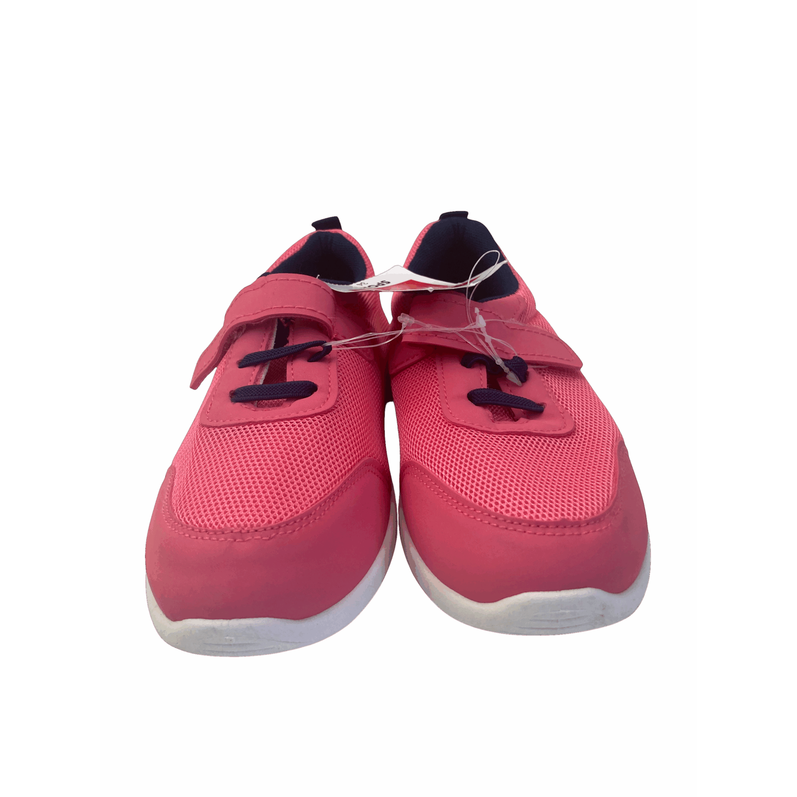 Size 34 - Pink & Navy Blue Basket Velcro Sneaker - Tissania