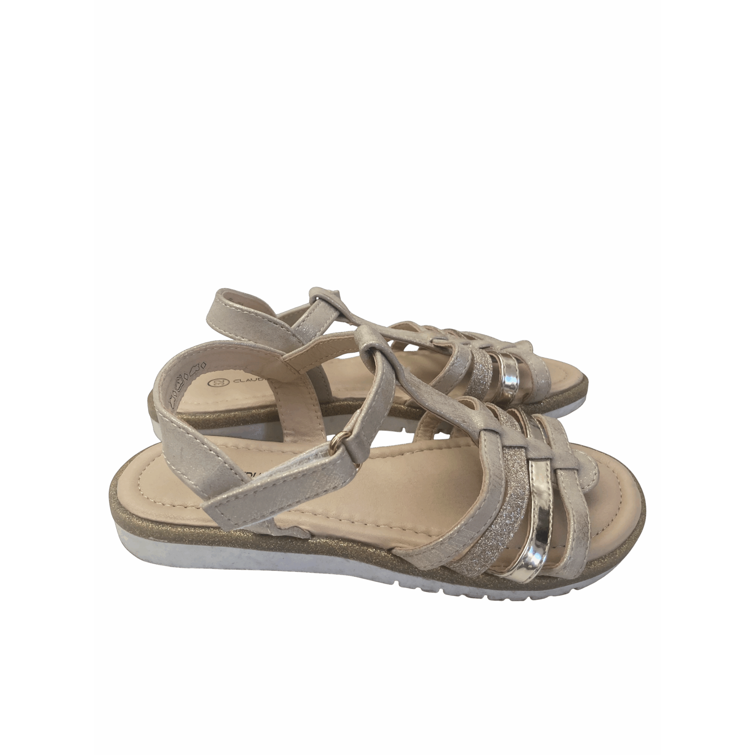 Size 32 - Champagne Gold Strappy Sandal - Claudia Ghizzani