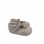 Size 3 - Beige & Gold Bow Mary Jane Leather Shoes - Clarks