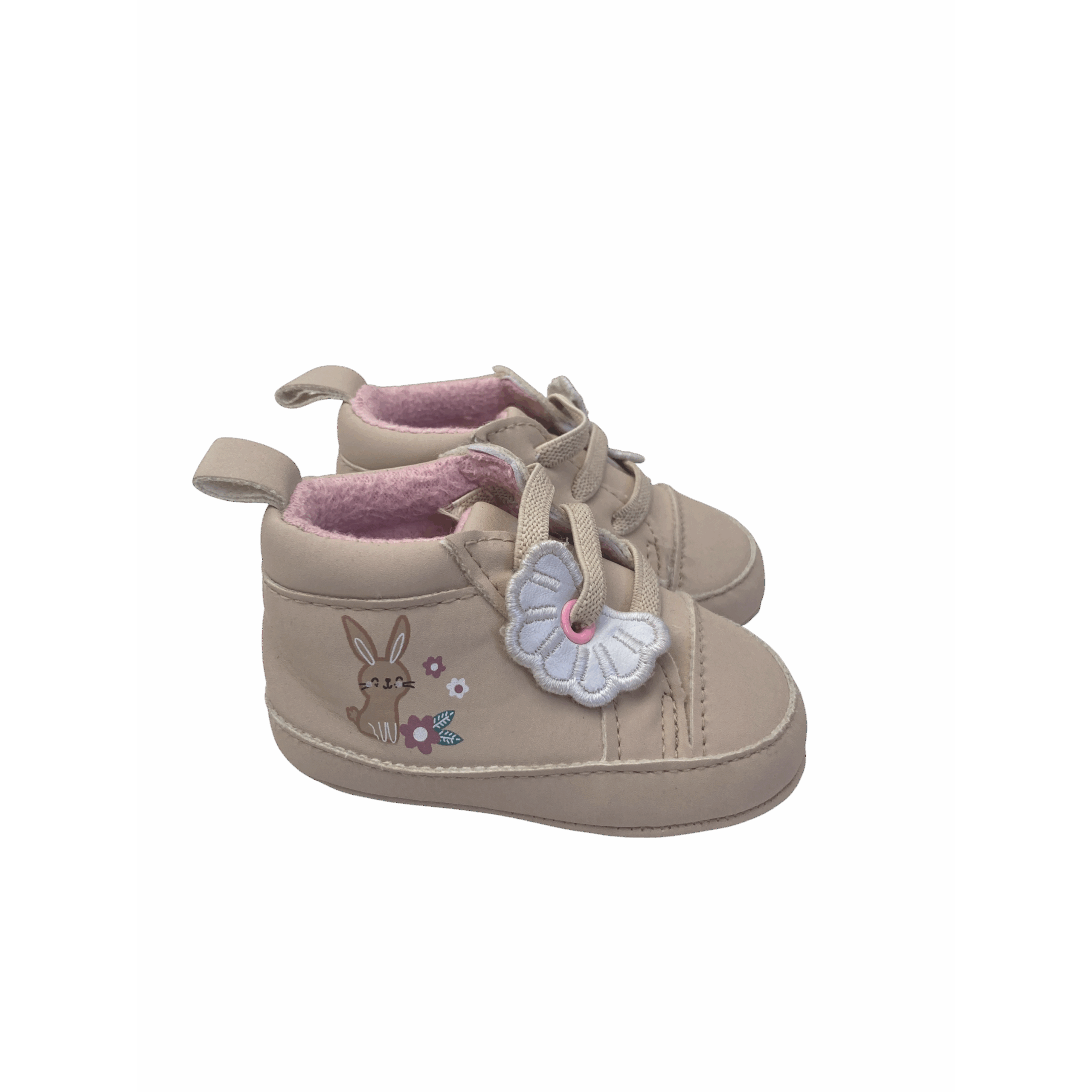 Size 0 - Pink Soft Sole Bunny Pleather Sneaker - Woolworths