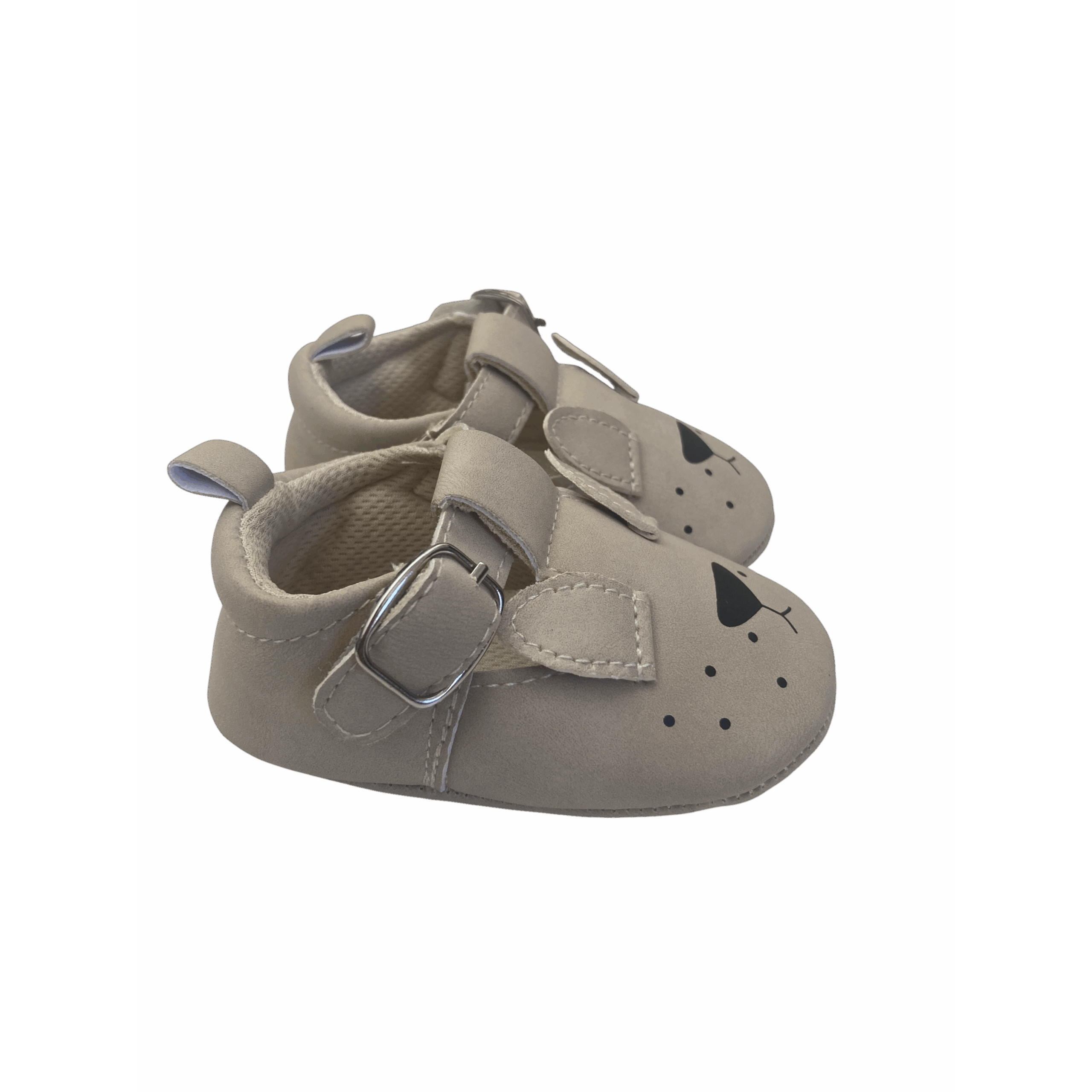 Size 11 - Beige Bear Soft Mary Jane Shoes