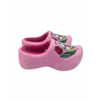 UK 2-3 Pink Fleece Holland Clog Slippers