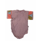 0-6M Dusty Pink Shweshwe Side Tie Romper - Krag Drag