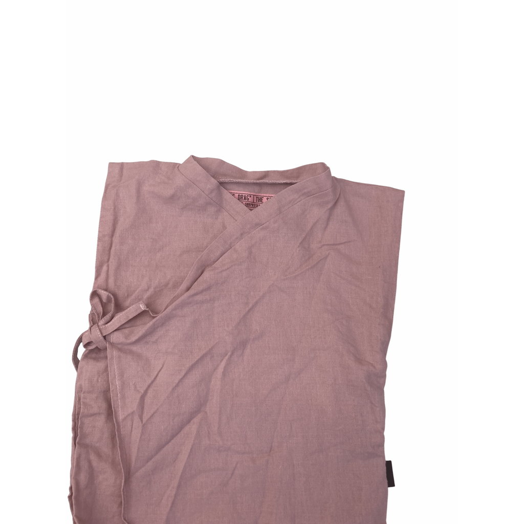 0-6M Dusty Pink Shweshwe Side Tie Romper - Krag Drag