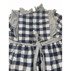 8Y Navy Blue & Grey Check Flannel Dress - Lux Junior