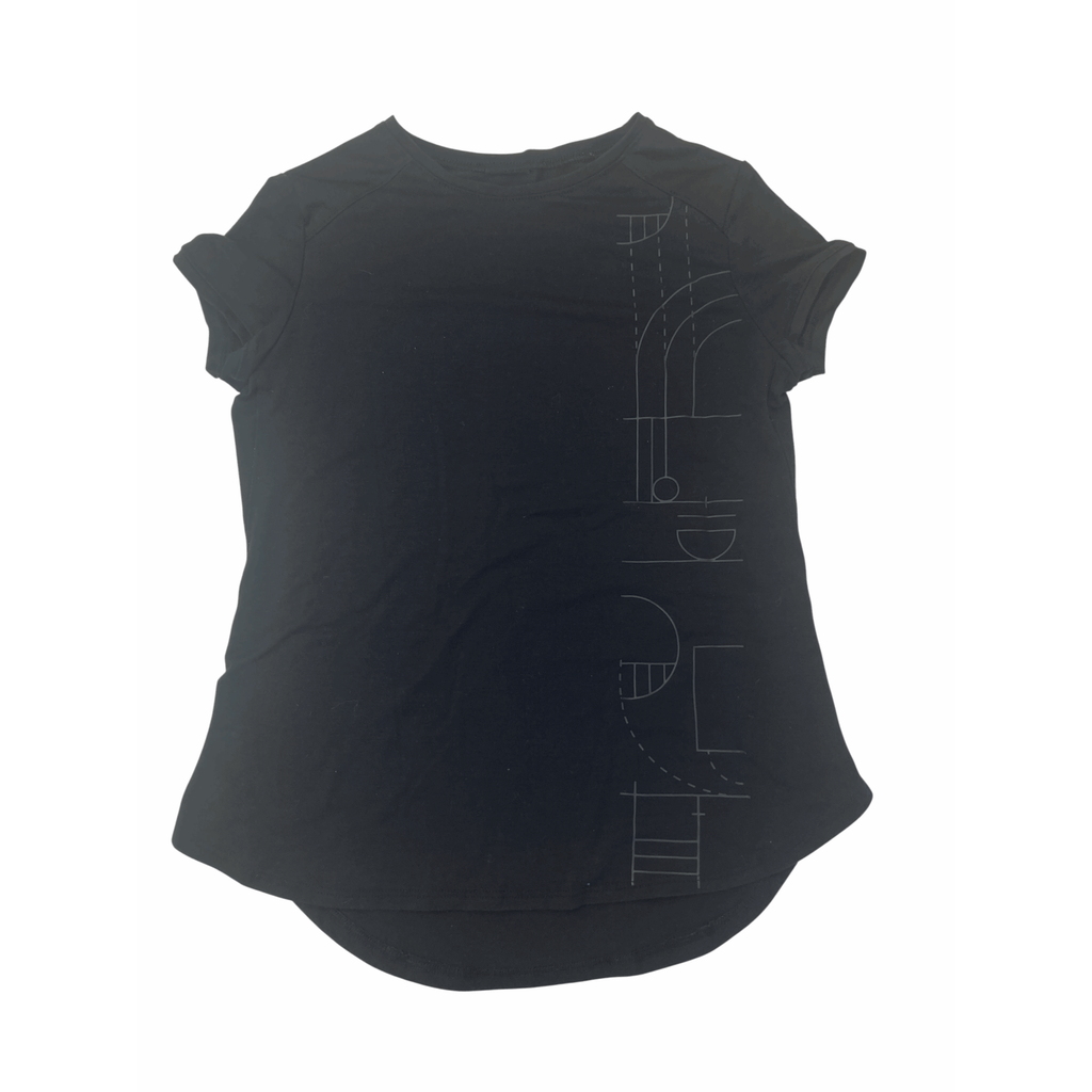 7-8Y Black Embossed Sport T Shirt