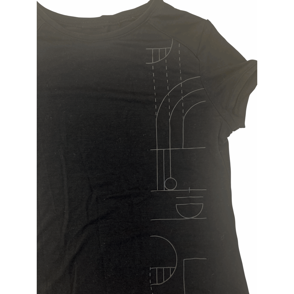 7-8Y Black Embossed Sport T Shirt