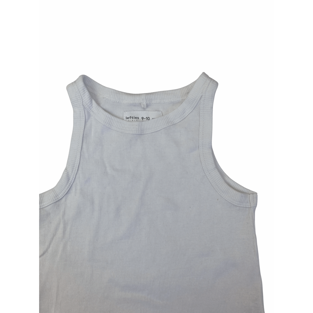 9-10Y White Ribbed Cropped Tank Top - Lefties