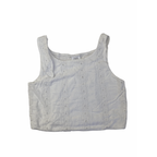 11-12Y White Eyelet Sleeveless Crop Top - Zara