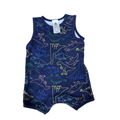 1-3M Navy dinosaur sleeveless short romper - Dymples