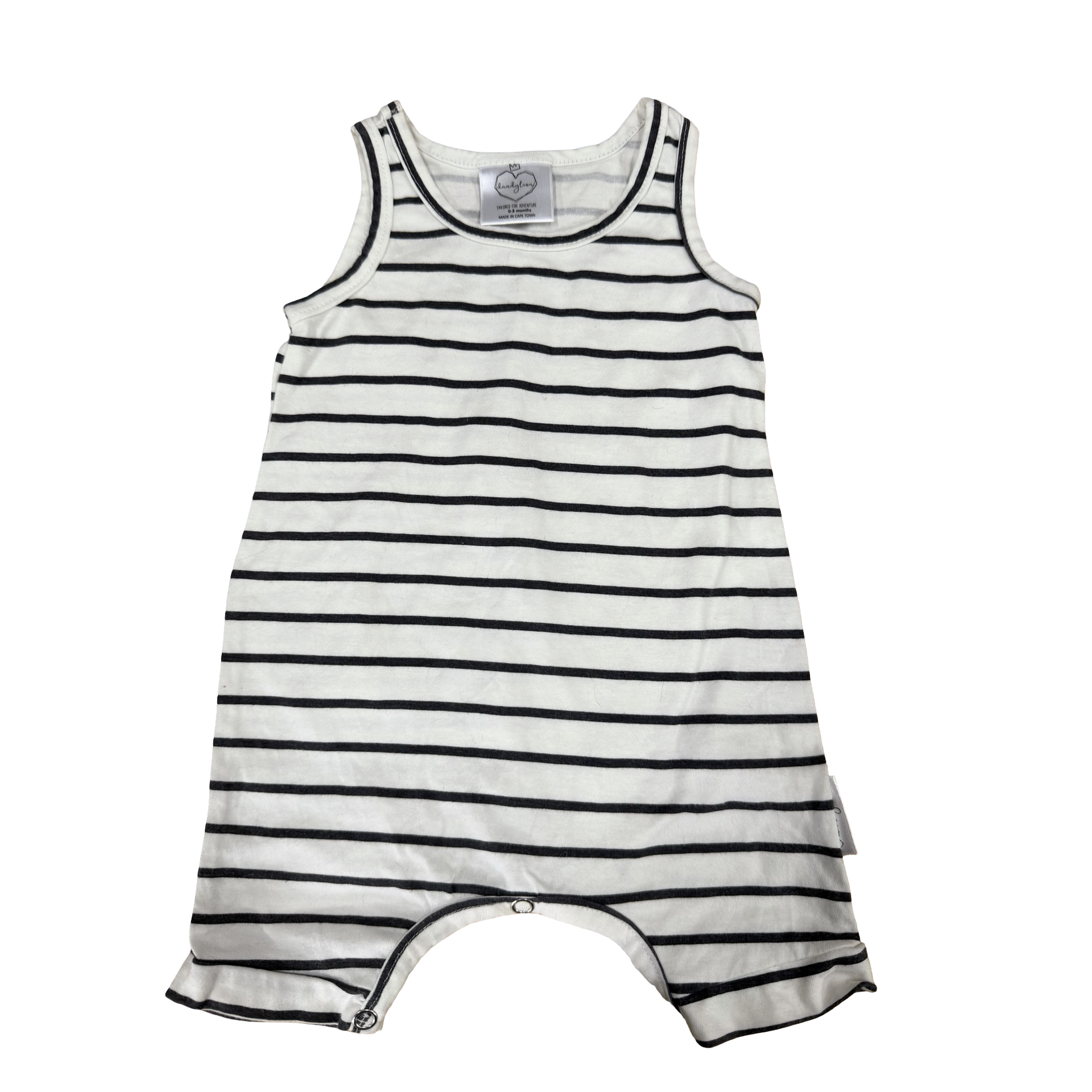 0-3M White & Grey sleeveless short romper - Dandylion