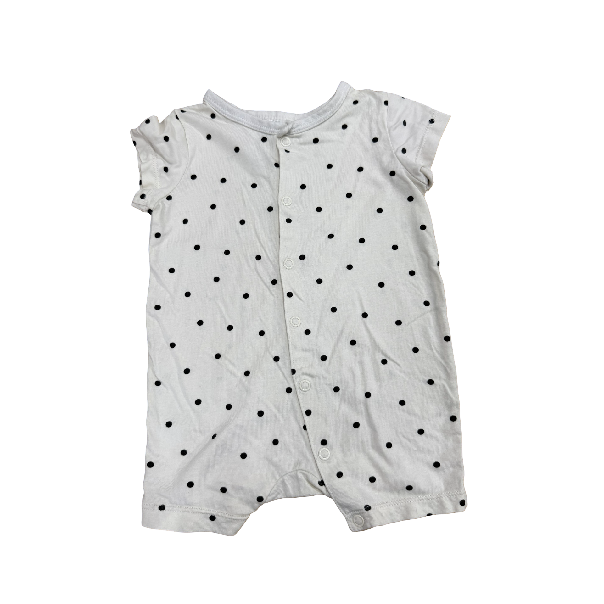 Newborn White & black polkadot romper - H & M