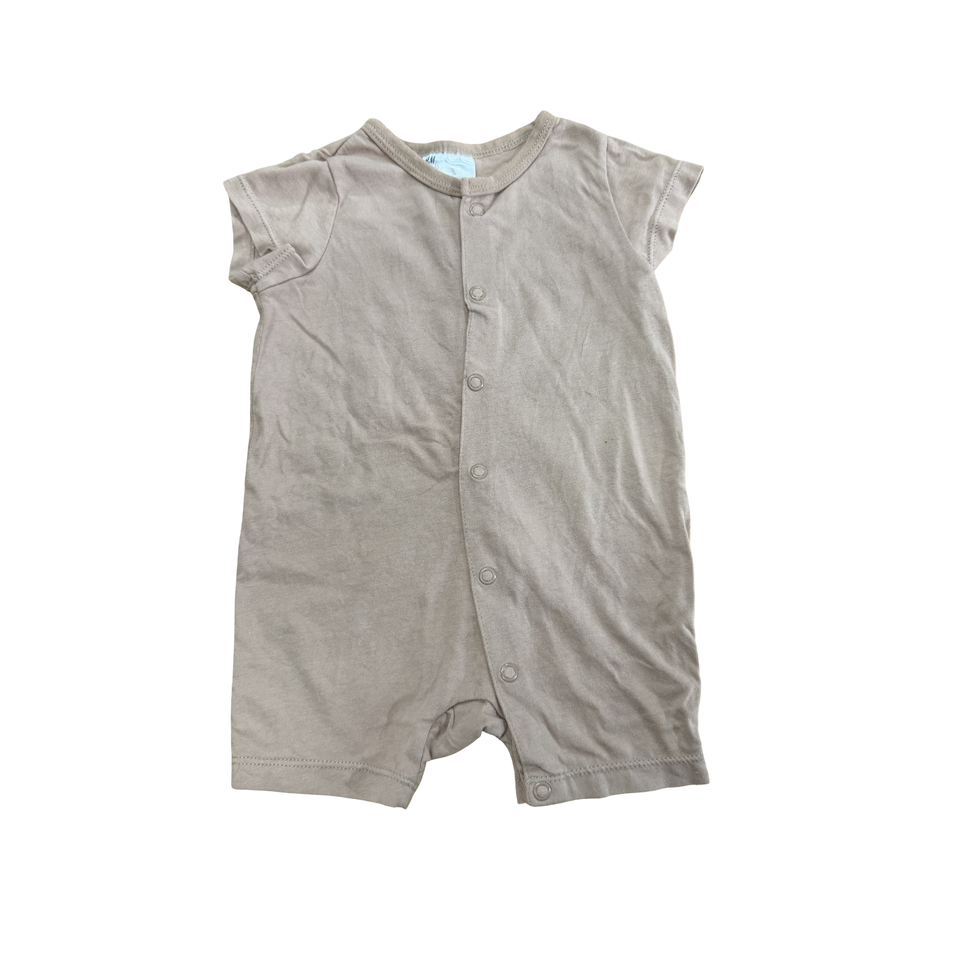 2-4M Beige snap romper - H & M