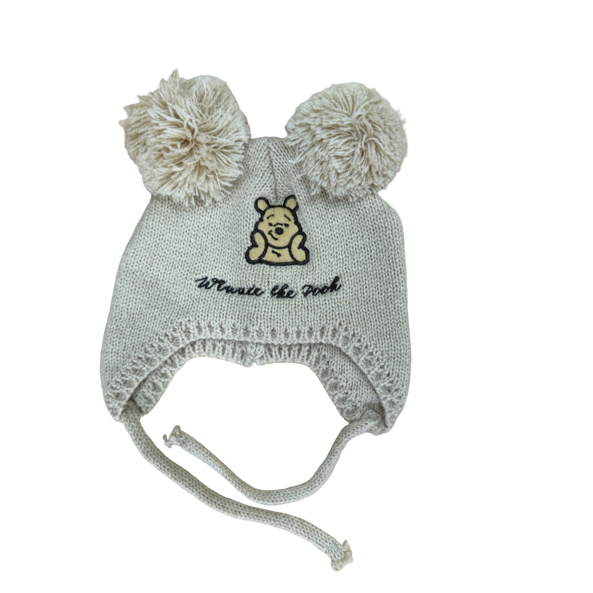 Newborn Winnie the Pooh Beanie with pom poms - Disney Baby