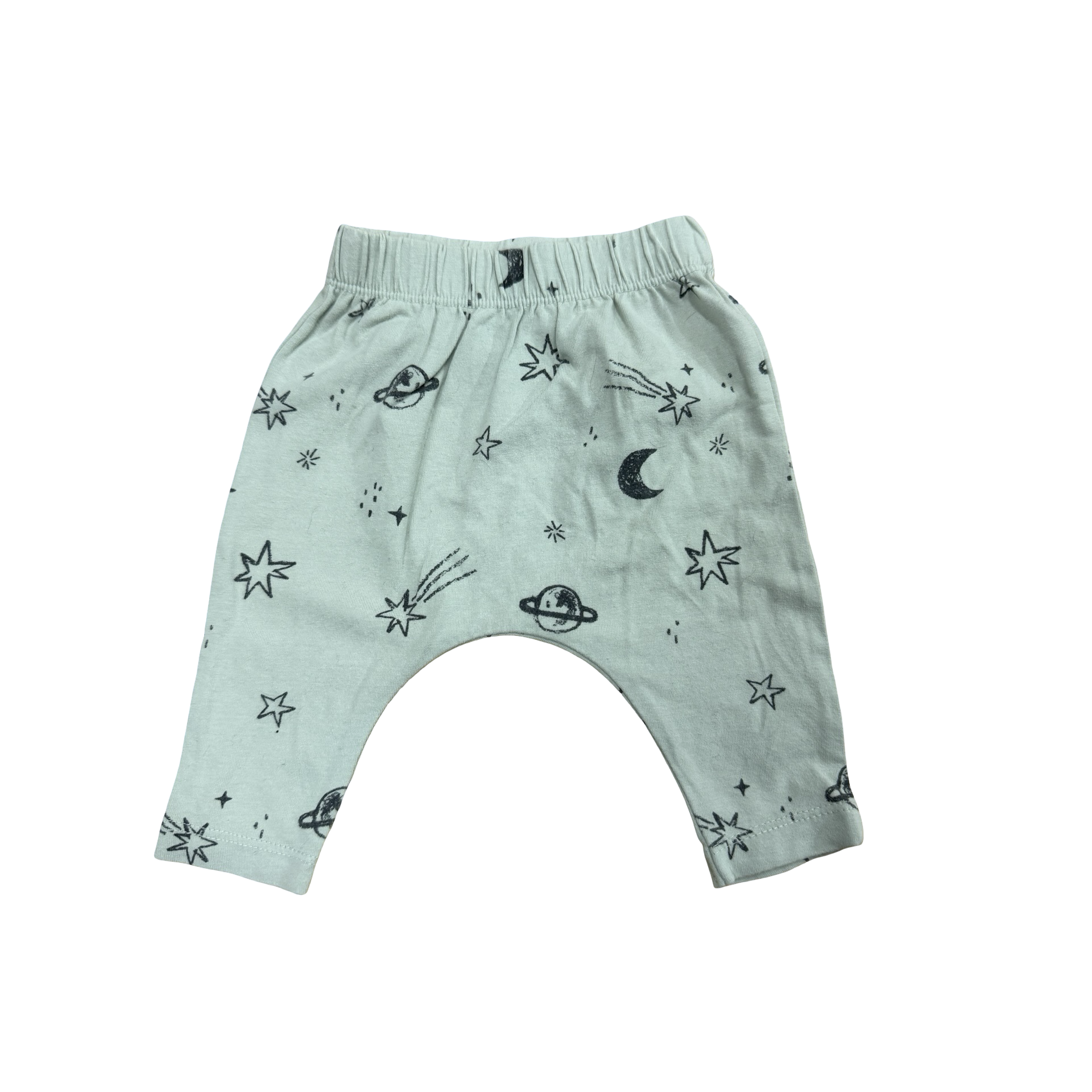 Newborn Light Sage Space Harem Pants - H & M