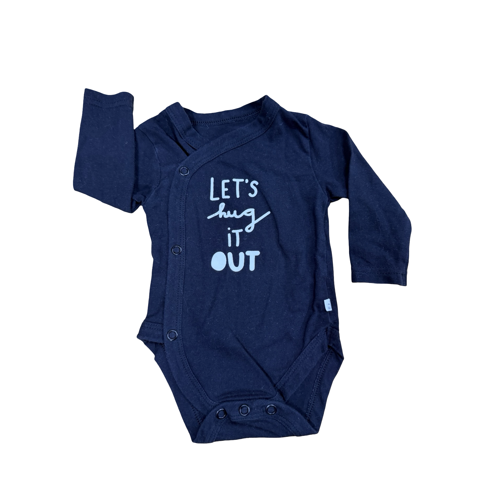 0-3M Let's hug it out Black & White long sleeve bodysuit - Woolworths