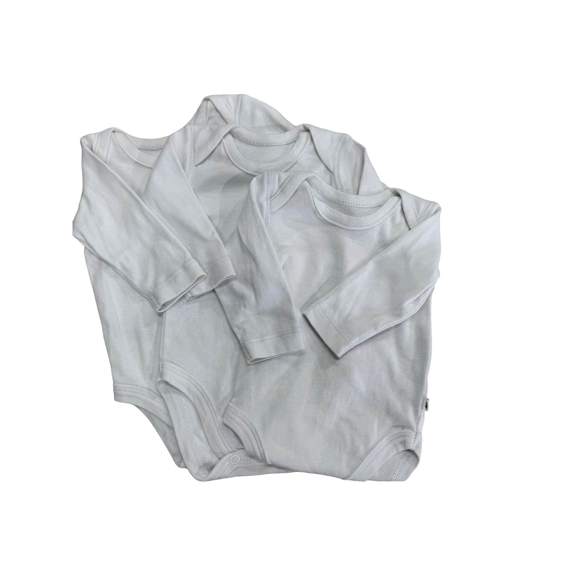 0-3M 3PC White Long Sleeve Bodysuits  - Woolworths