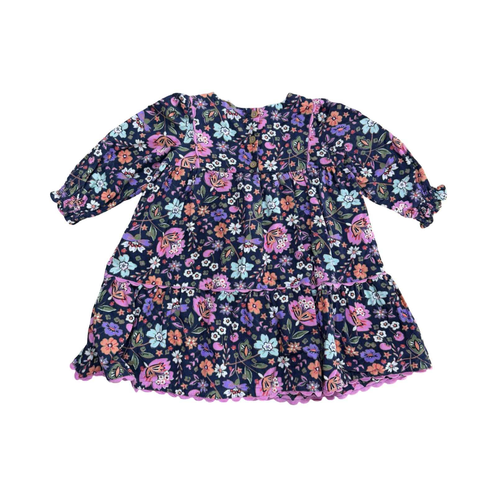 2-3Y Floral Corduroy Dress with long sleeves - Jack & Milly