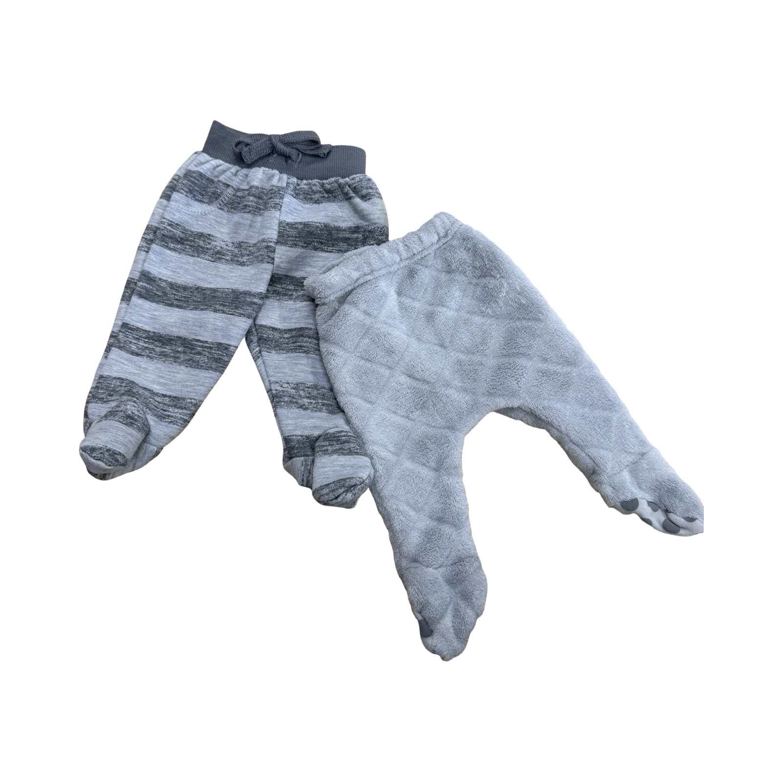 Newborn 2PC Grey Footed Long Pants - Woolworths & Ackermans