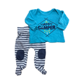 1-3M 2PC Striped Pants & Happy Camper set - Woolworths & Cotton On