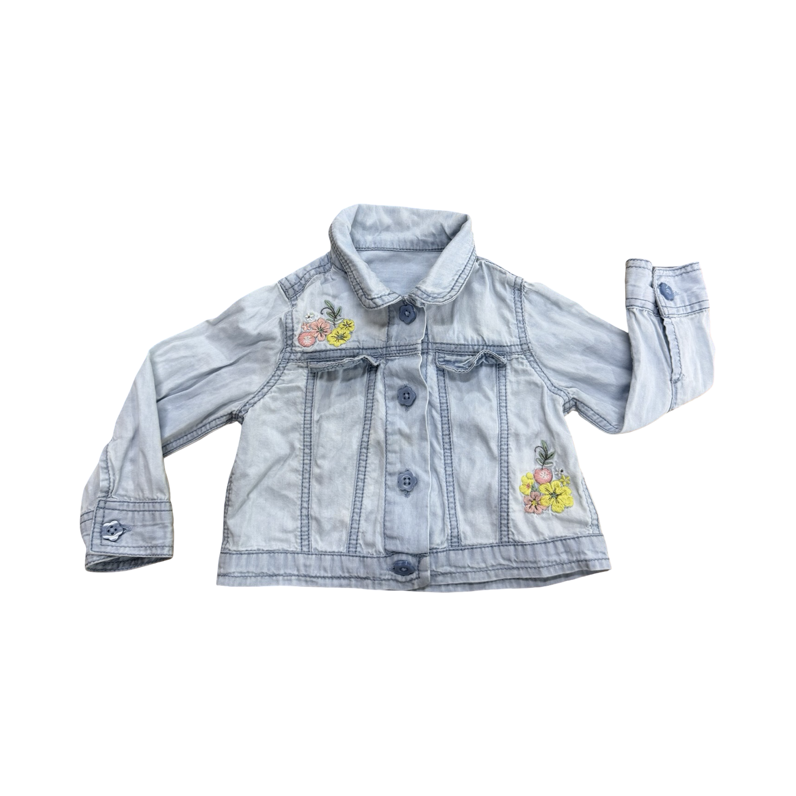 6-9M Denim Chambray with Floral embroidery - George