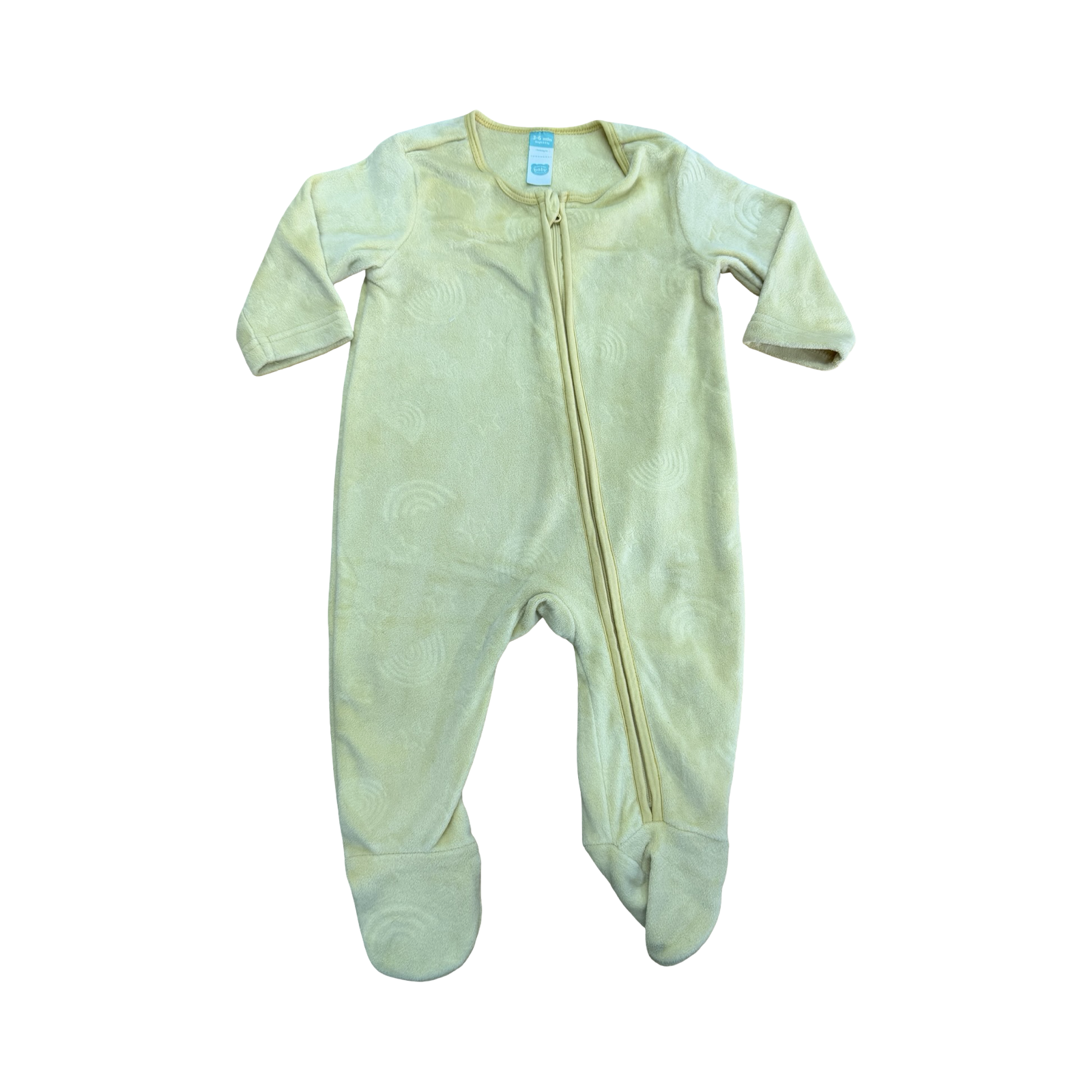 3-6M Yellow Fleece Rainbow & Star Onesie - Ackermans