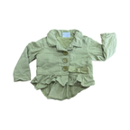 9-12M Green Denim Frilled Jacket with Buttons - Keedo