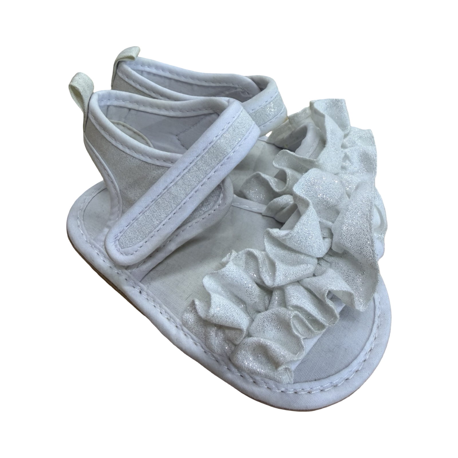 Size 3 White Shiny Sandals	- Ackermans