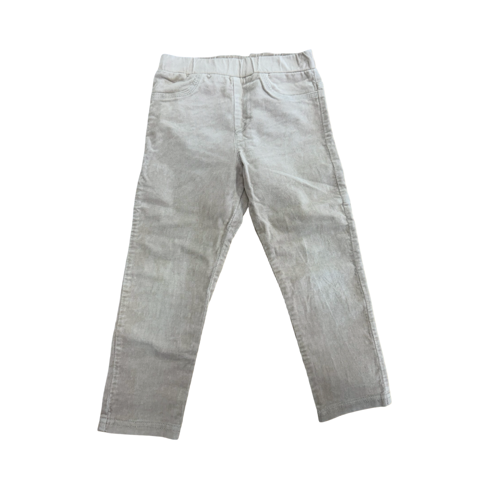 3-4Y Beige Corduroy Long Pants
