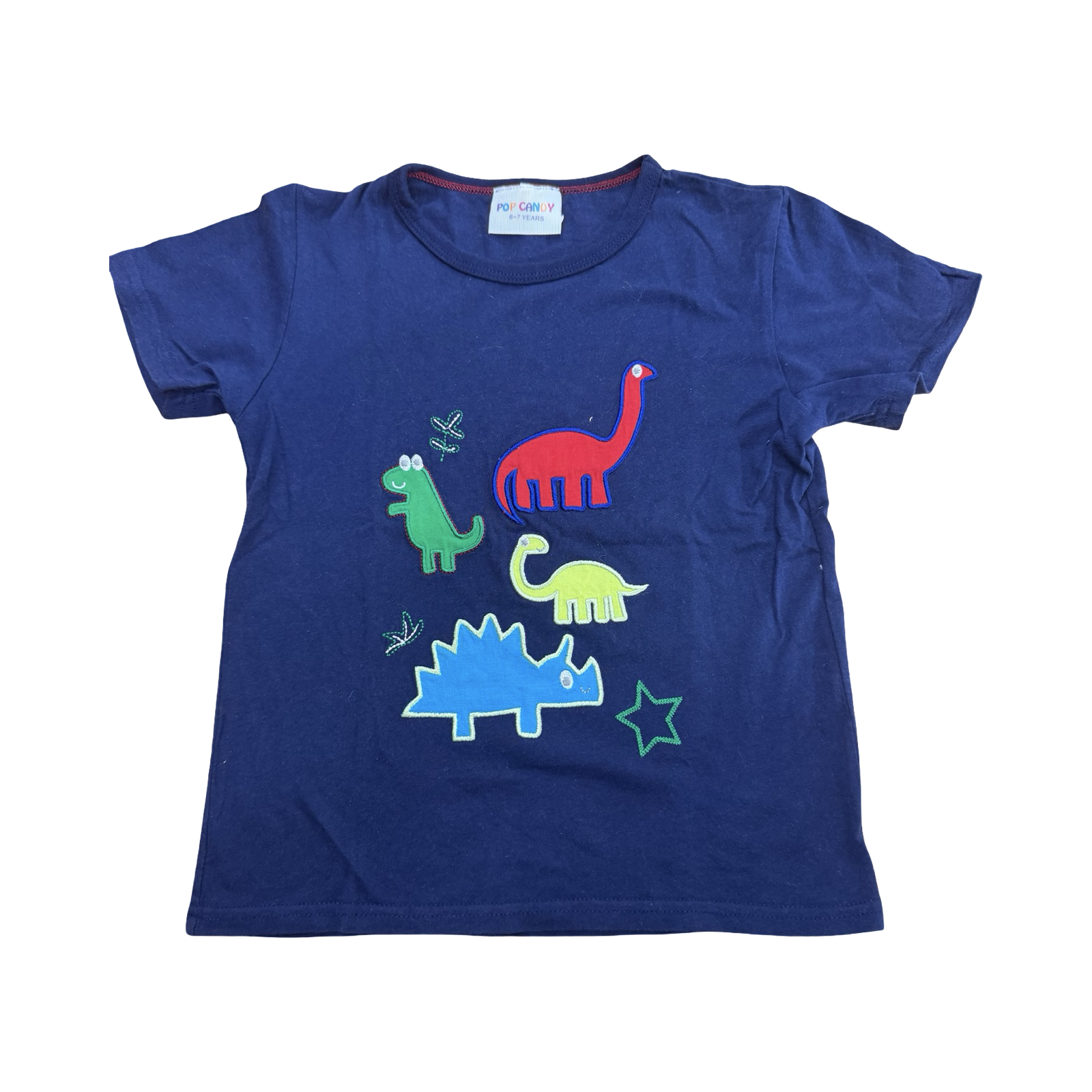 6-7Y Navy Dinosaur T-shirt	- Pop Candy