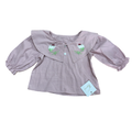 *NEW* 6-12M Dusty Pink Wide Collar Embroidered Collar Shirt - Engepapa