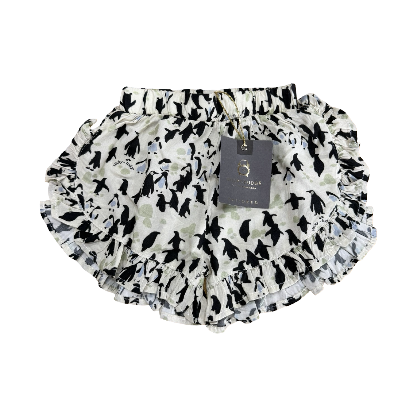 *NEW* 12-18M Penguin printed Frill Shorts for Girls - Sticky Fudge