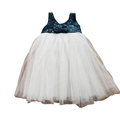 1-2Y Formal Royal Blue Sequin & White Tulle Dress