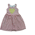 6-7Y Red & White Dress with Gold Heart - Woolworths