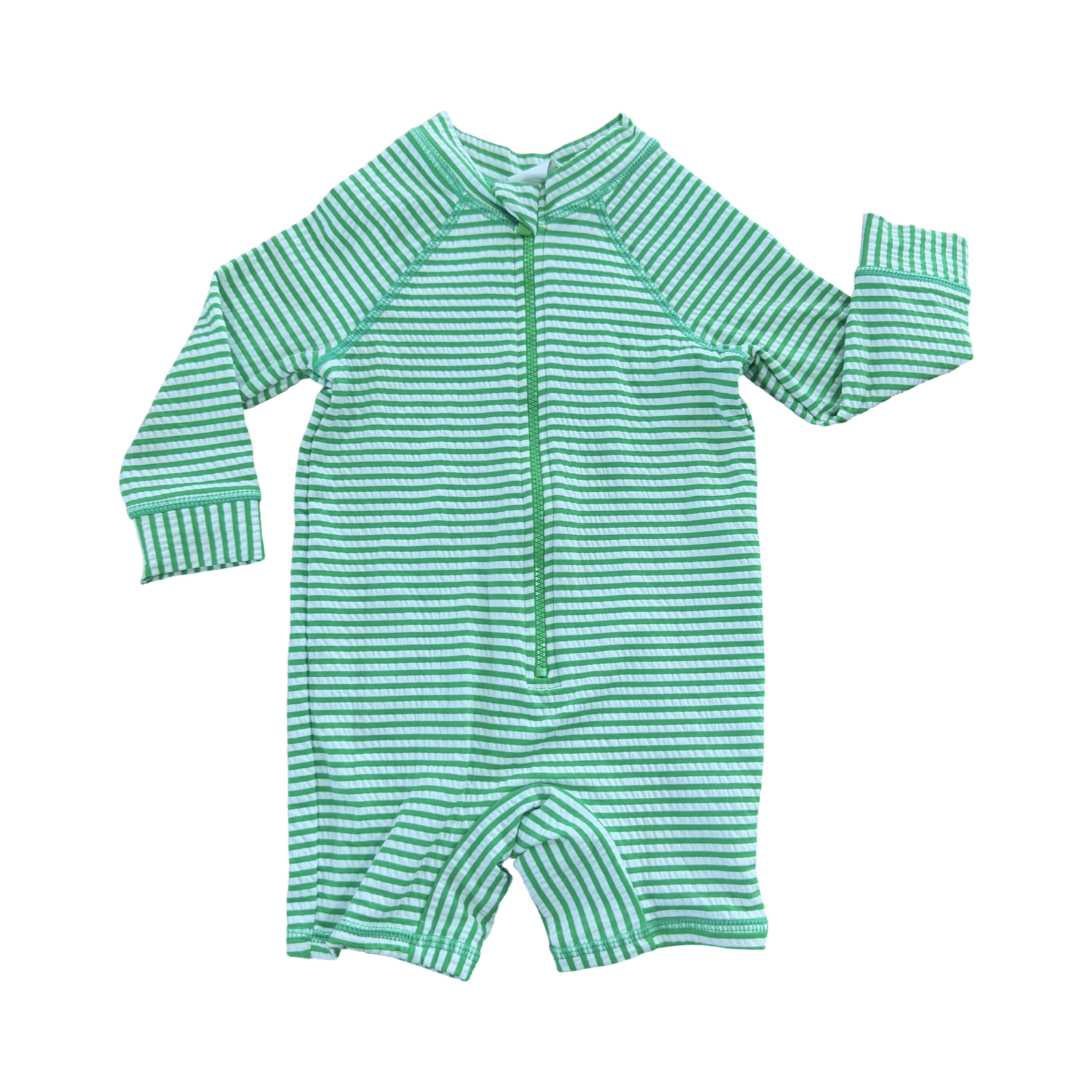6-12M Green & White Stripe Swimming Costume - Cotton On