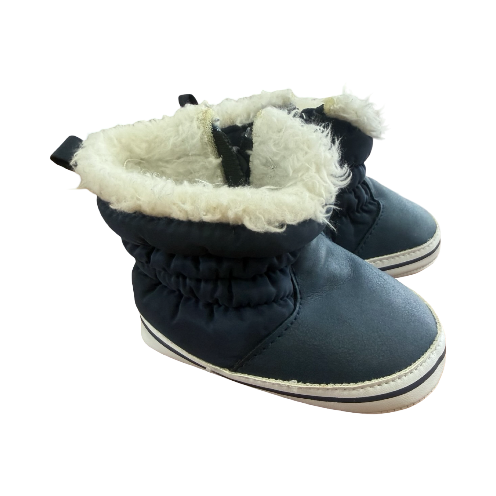 Size 1 Navy Blue Fleece Lined Boots - Wooworths