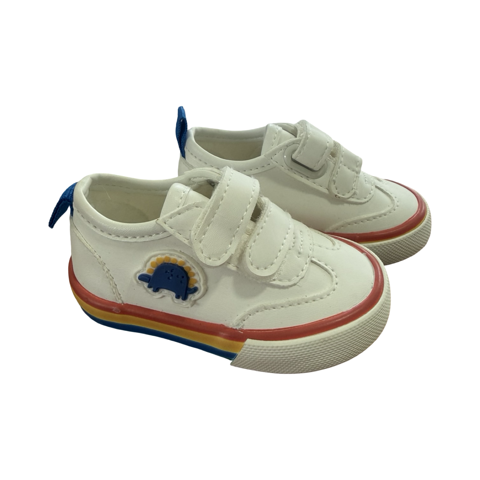 Size 1 White & Multicoloured Dinosaur Sneakers - Woolworths