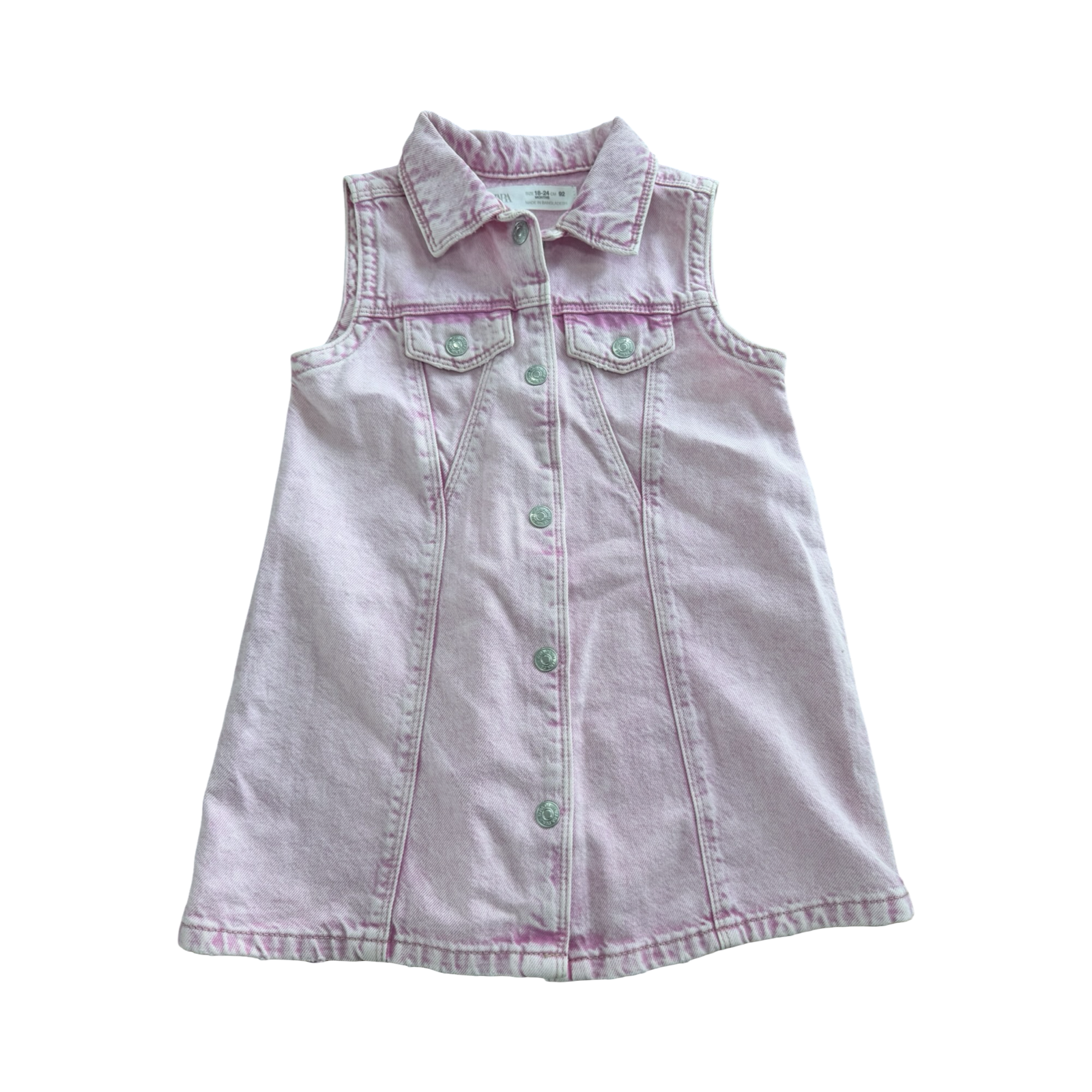18-24M Pink Classic Denim Dress - Zara