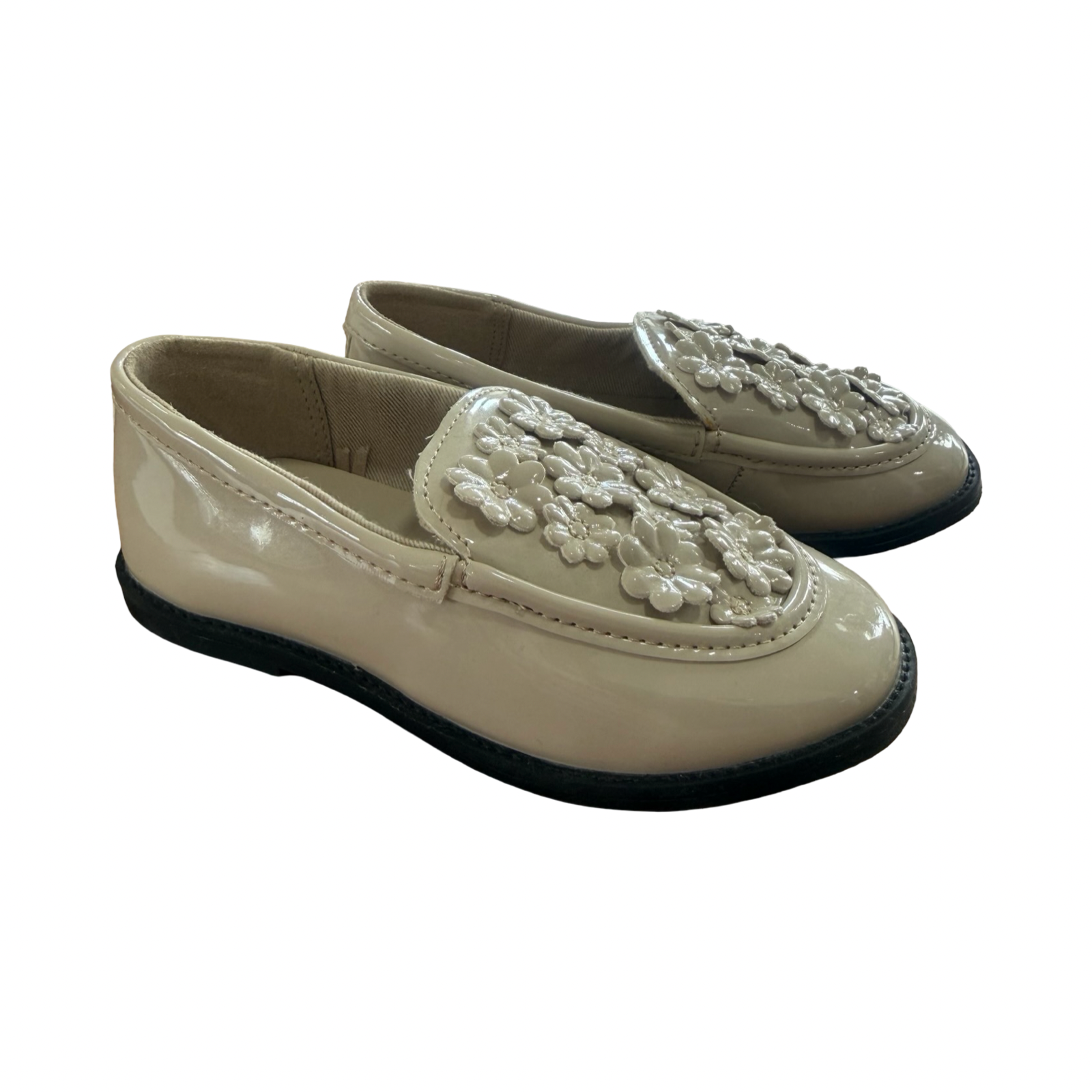 Size 7 Cream Floral Slip-On Shoes - Zara