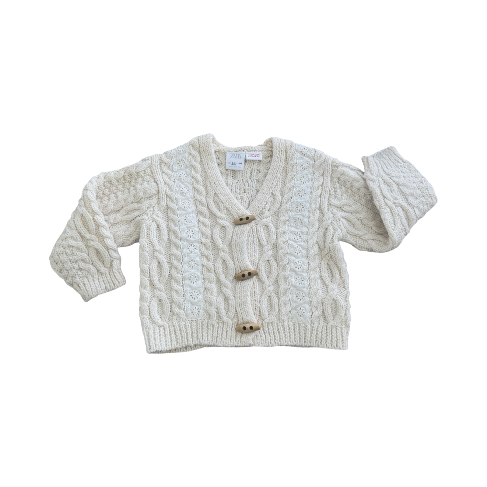 2-3Y Wool Knitted Classic Cardigan - Zara