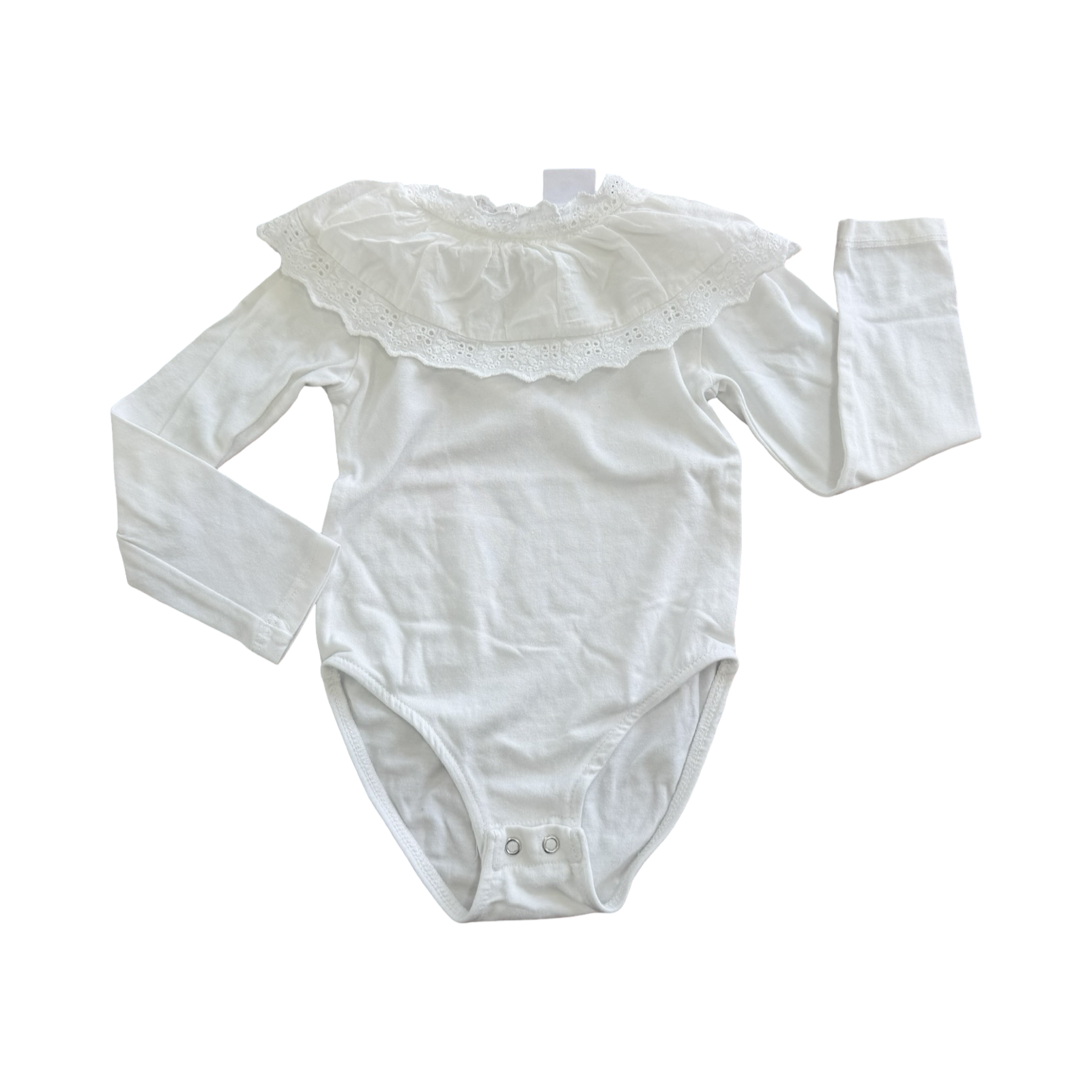 2-3Y White Lace Neck Bodysuit - Zara