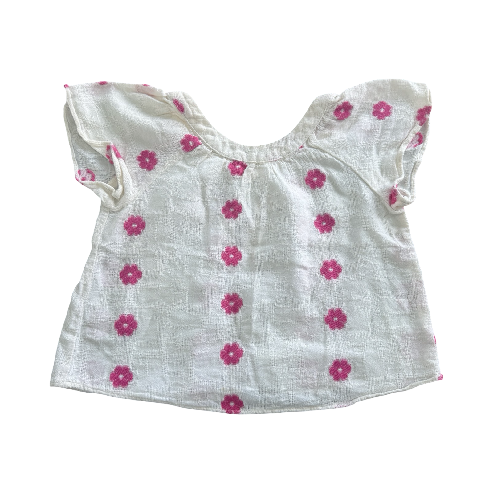 2-3Y Pink & White Floral Loose Fit Top - Zara