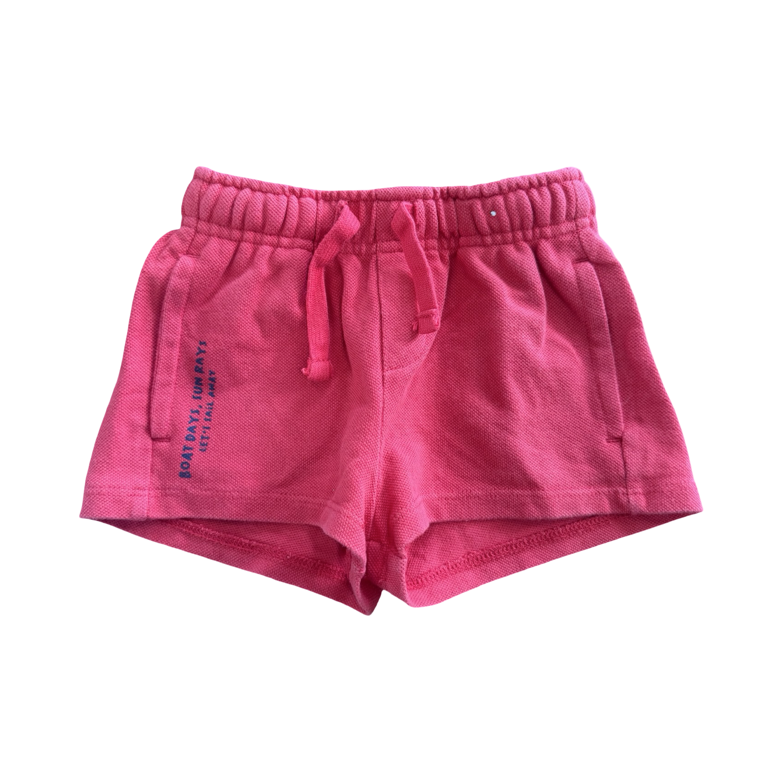 2-3Y Red Cotton Shorts - UniQ