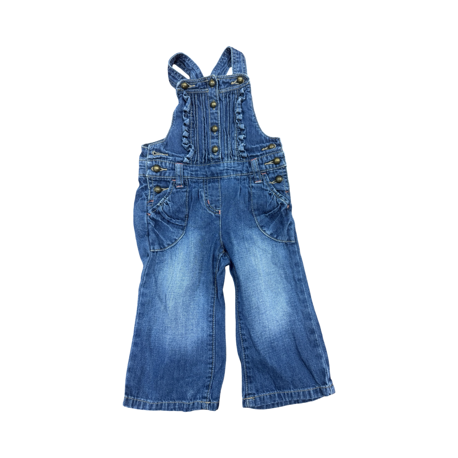 18-24M Super cute Pleated and Frilled Dungaree - George