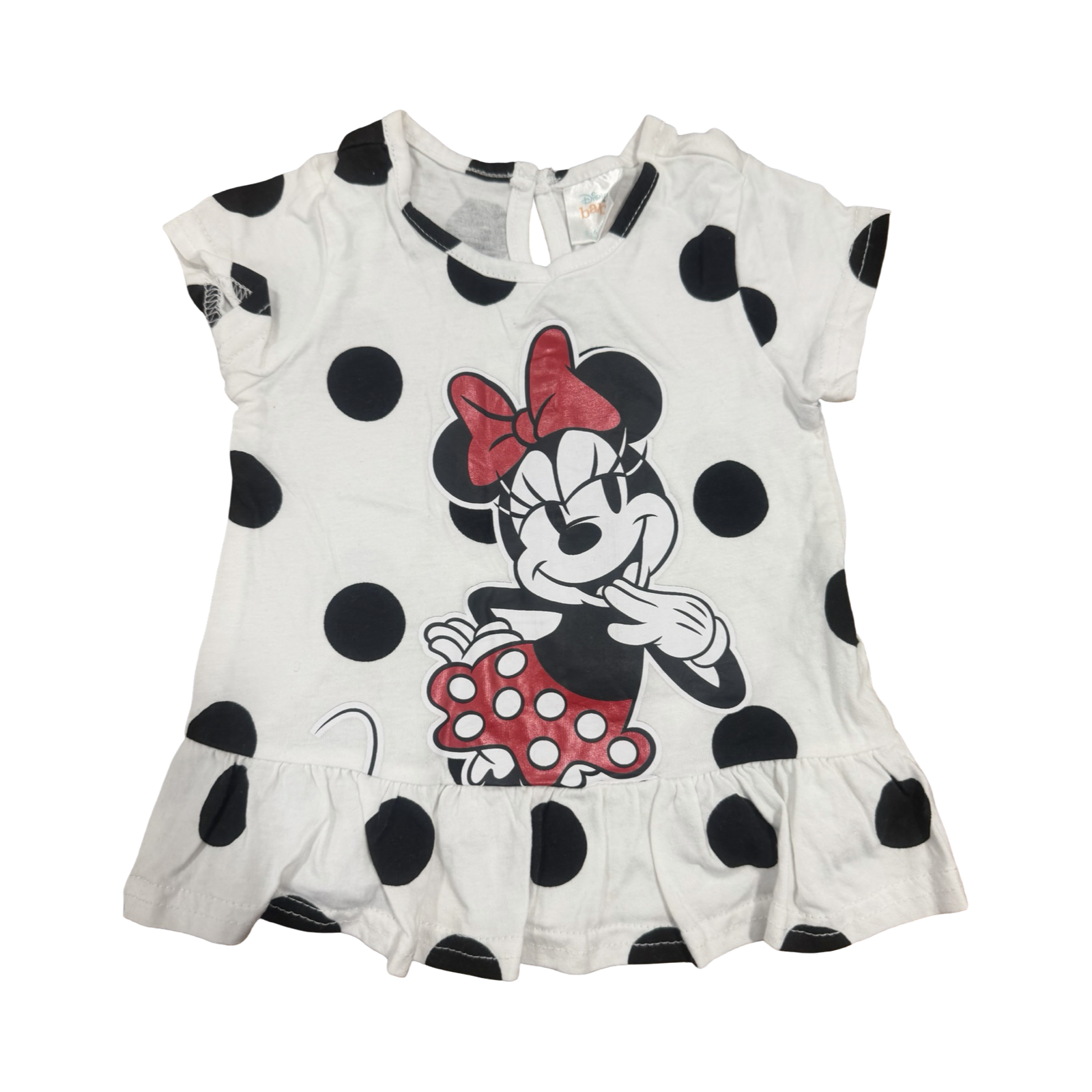 3-6M White & Black Mini Top - Disney Baby