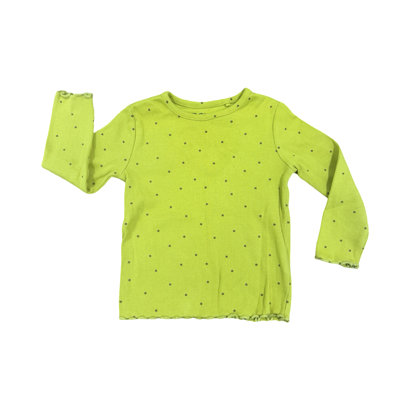 9-12M Mustard & Brown Polka Dot Ribbed Stretch Top - Next